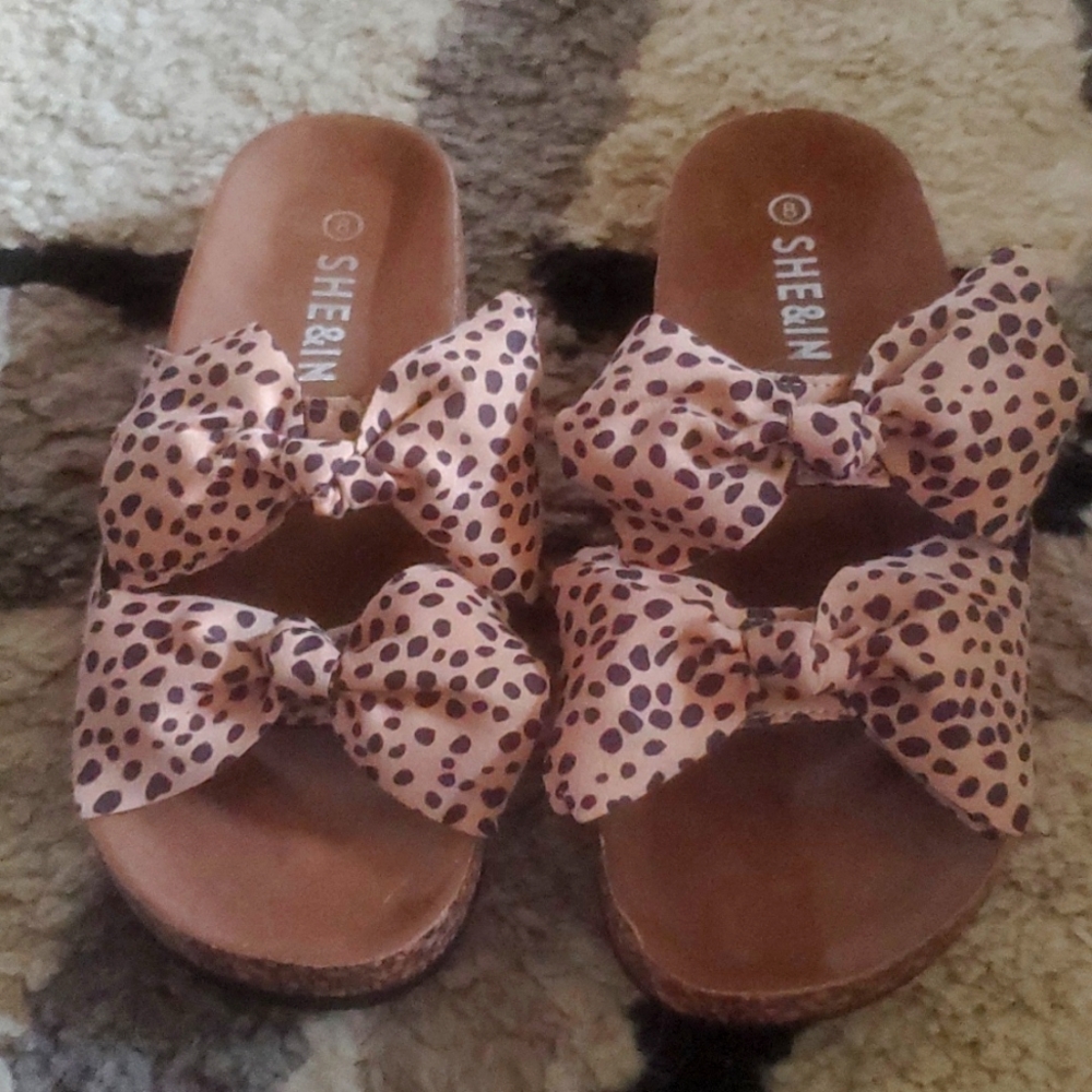 Leopard Bow Sandals